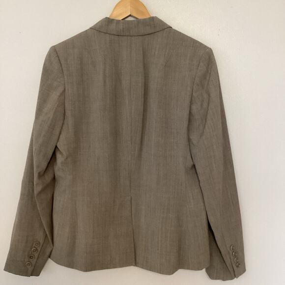 Banana Republic Tan Beige Single Breast 2 Button Blazer Wool Stretch Women 12 - Picture 5 of 7